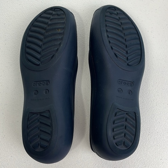 Crocs Olivia II Shoes Faux-Fur Lined Ballet Flat Dual Comfort Blue Slip-on 8 - Picture 5 of 9